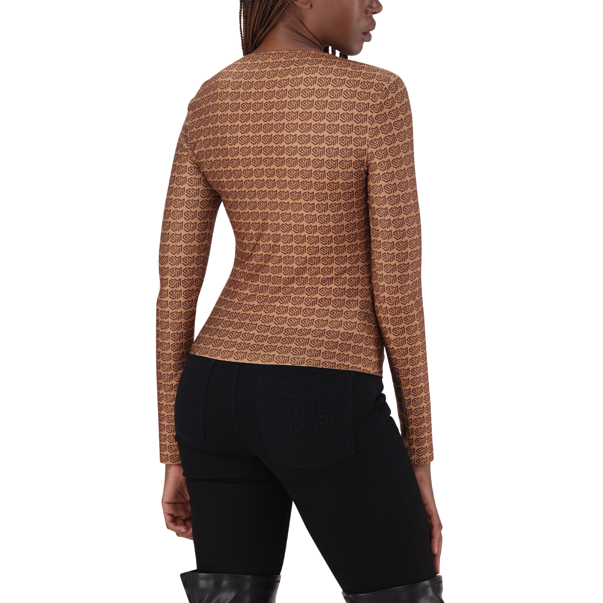 PAMELA BROWN/CHOCOLATE TOP WITH GATHERS & GOLD TRIM - view 6