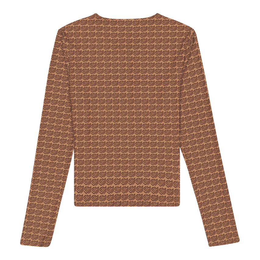 PAMELA BROWN/CHOCOLATE TOP WITH GATHERS & GOLD TRIM - view 7