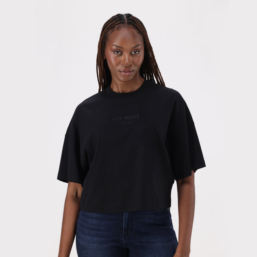 PENELOPE BLACK BOXY T-SHIRT