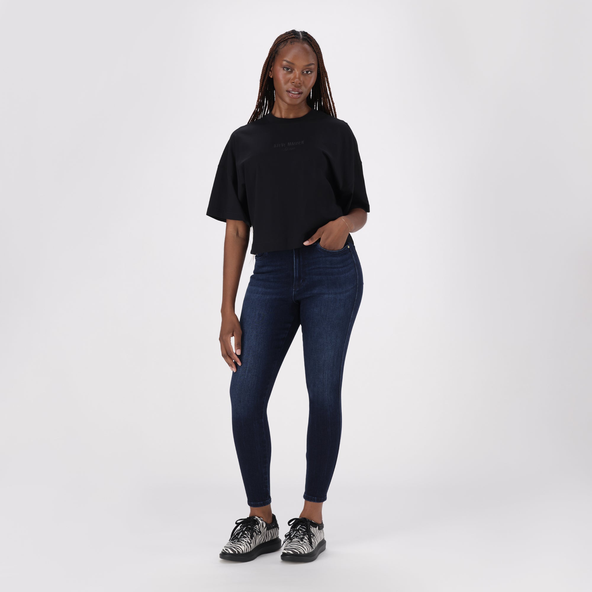 PENELOPE BLACK BOXY T-SHIRT - view 3