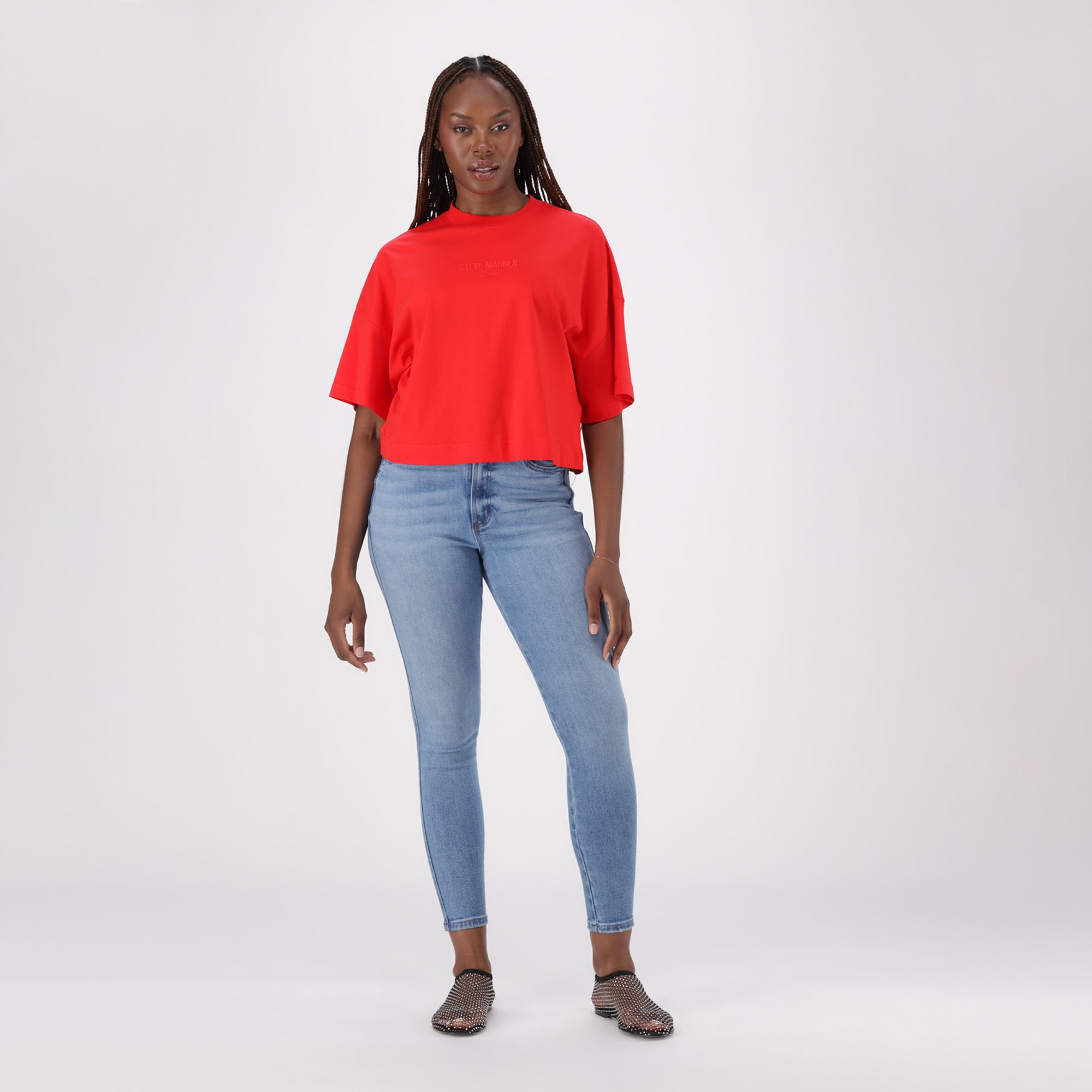 PENELOPE RED BOXY T-SHIRT