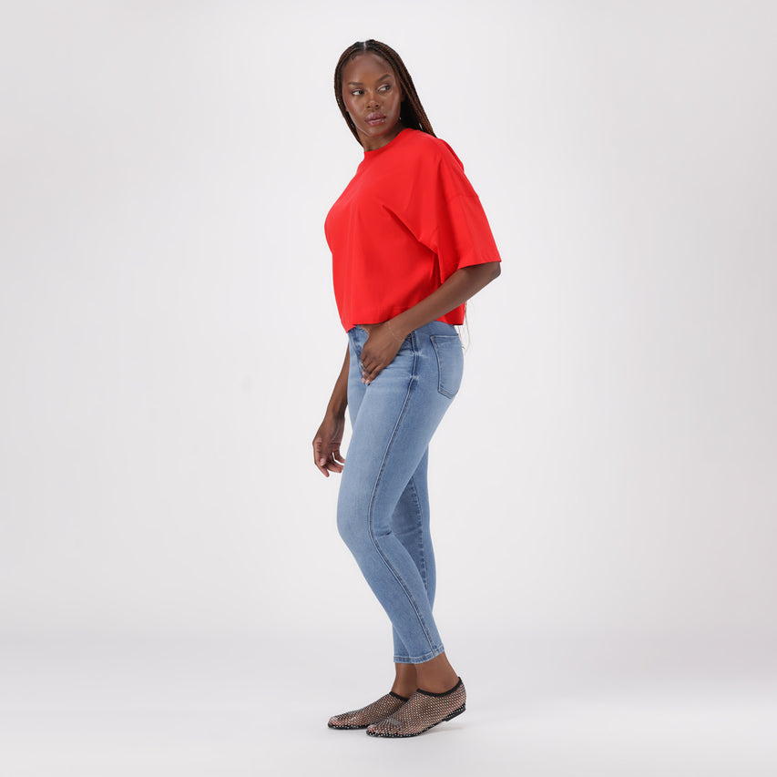 PENELOPE RED BOXY T-SHIRT - view 3