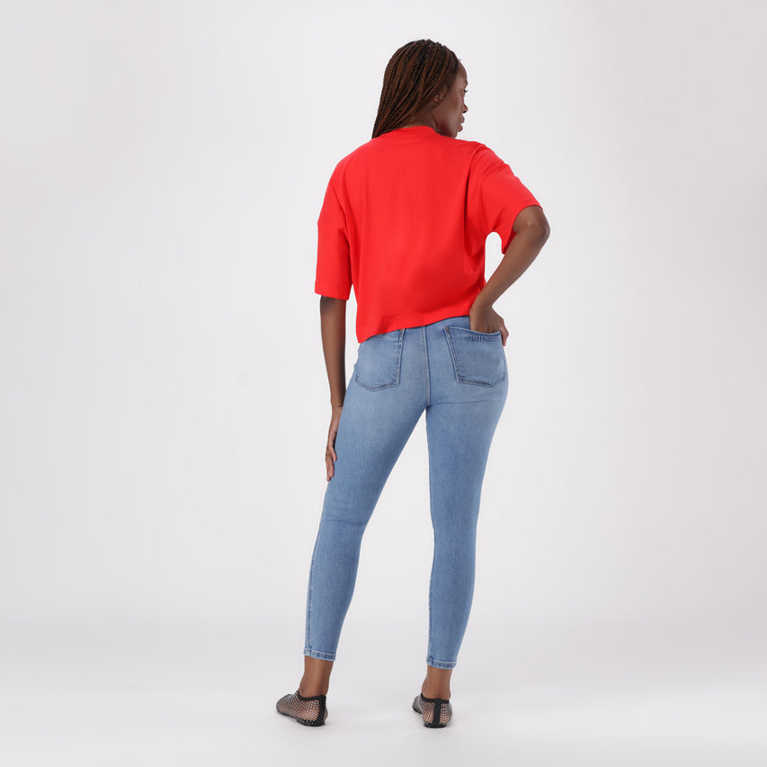 PENELOPE RED BOXY T-SHIRT - view 4