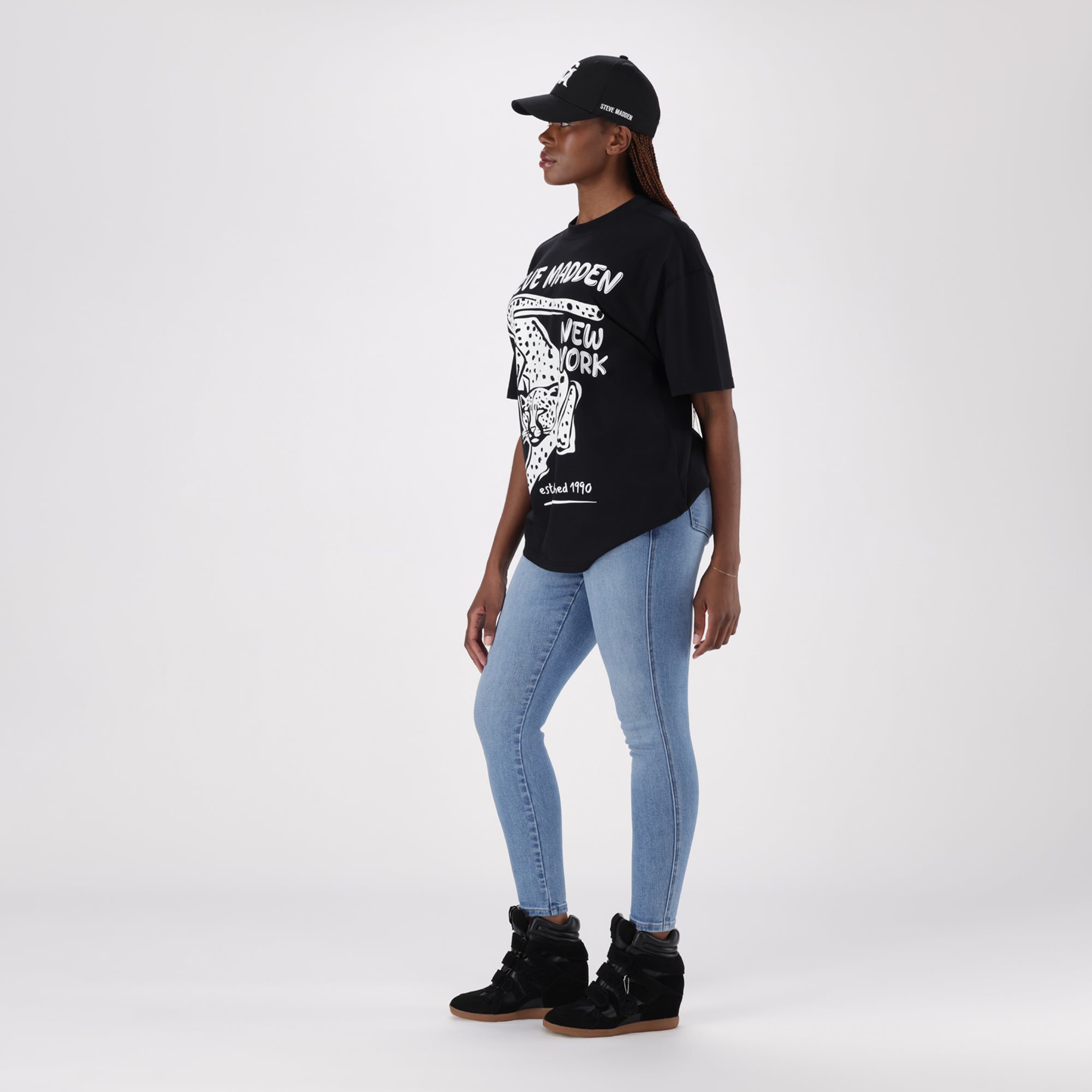 ESME BLACK OVERSIZED GRAPHIC T- SHIRT - view 3