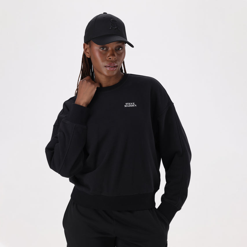 CHARLOTTE BLACK CREW NECK SWEAT