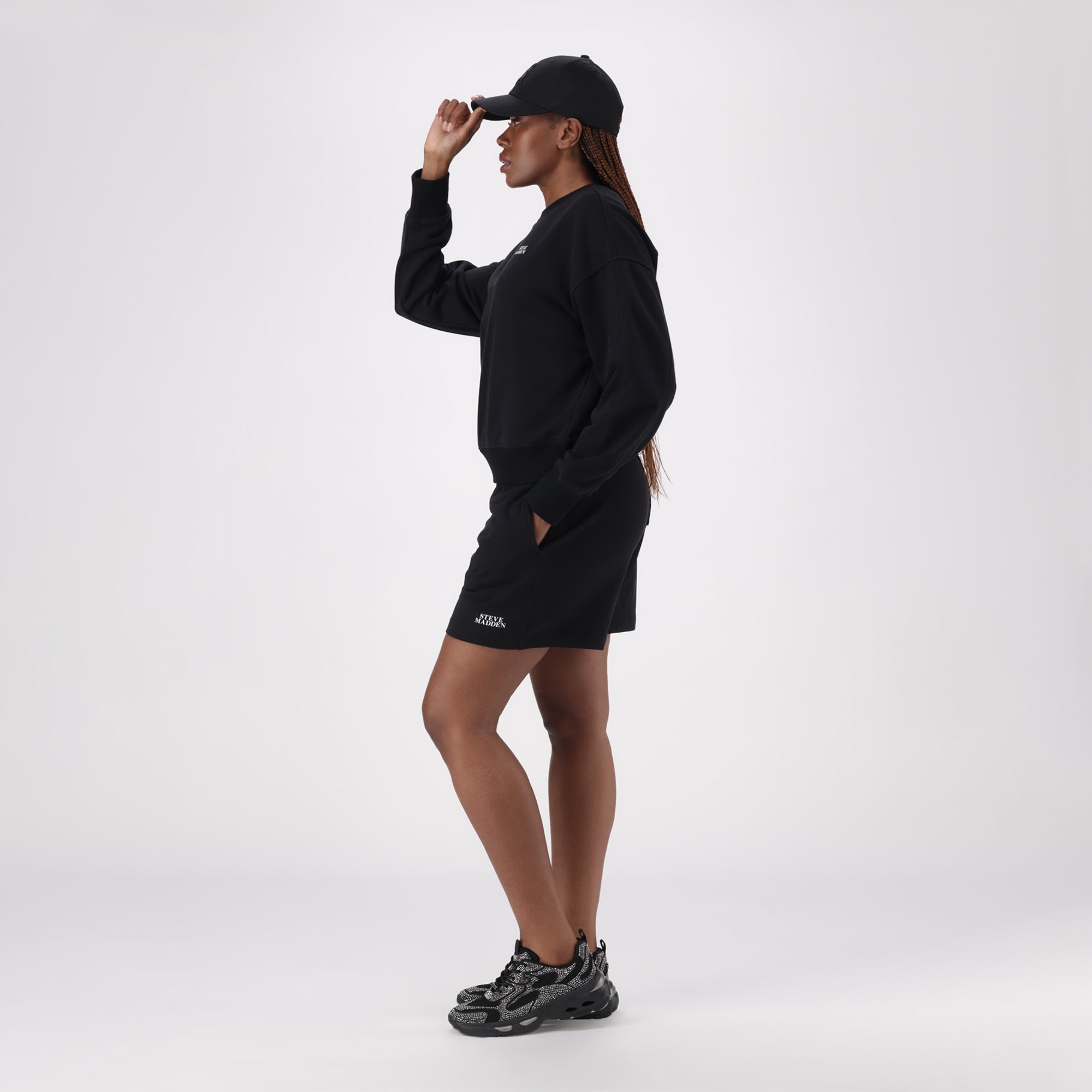 CHARLOTTE BLACK CREW NECK SWEAT - view 4