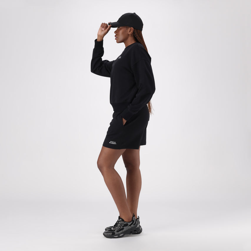 CHARLOTTE BLACK CREW NECK SWEAT - view 4