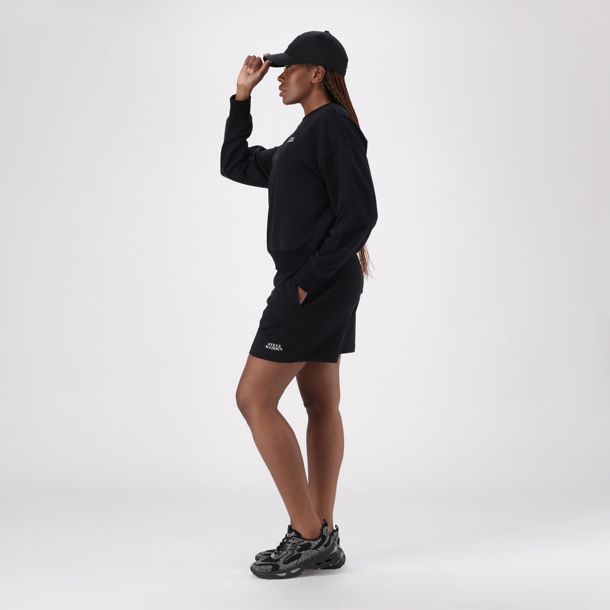 CHARLOTTE BLACK CREW NECK SWEAT - view 4