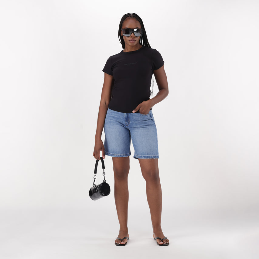KAI BLACK SHORT SLEEVE TOP - view 2