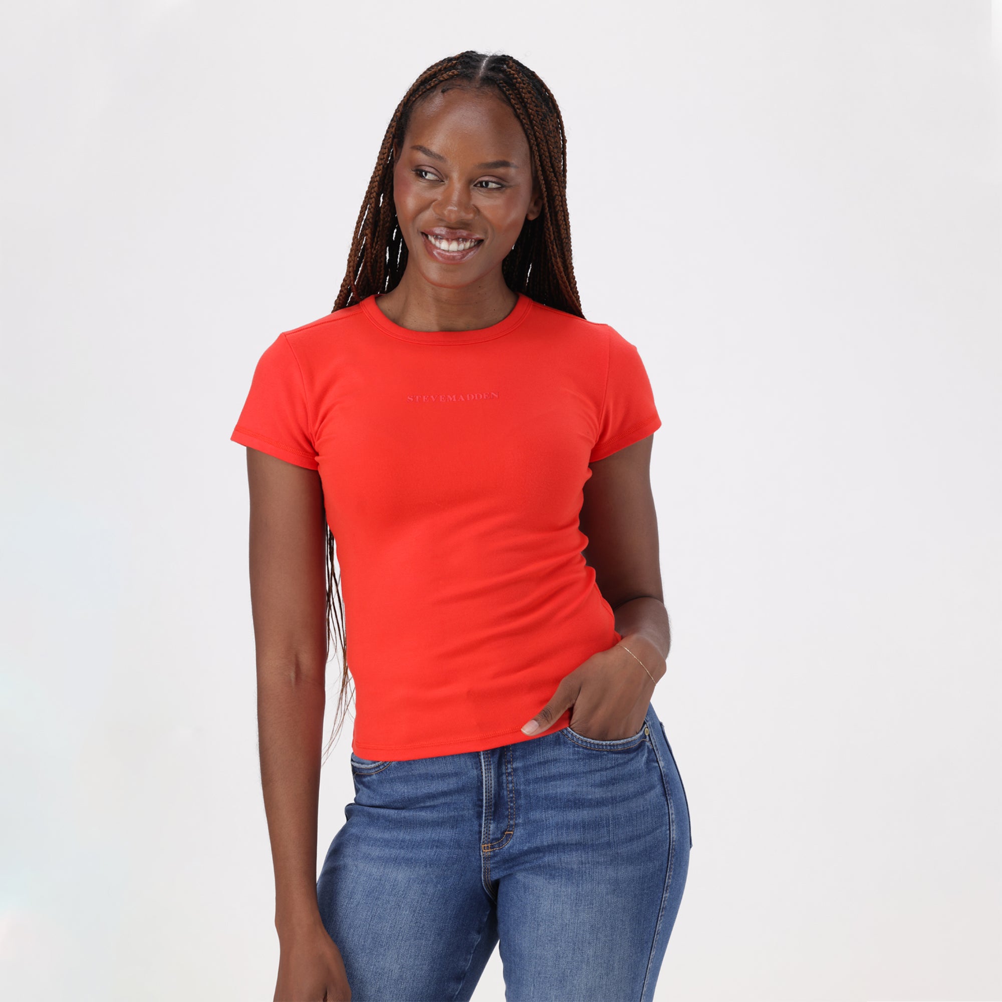 KAI RED SHORT SLEEVE TOP