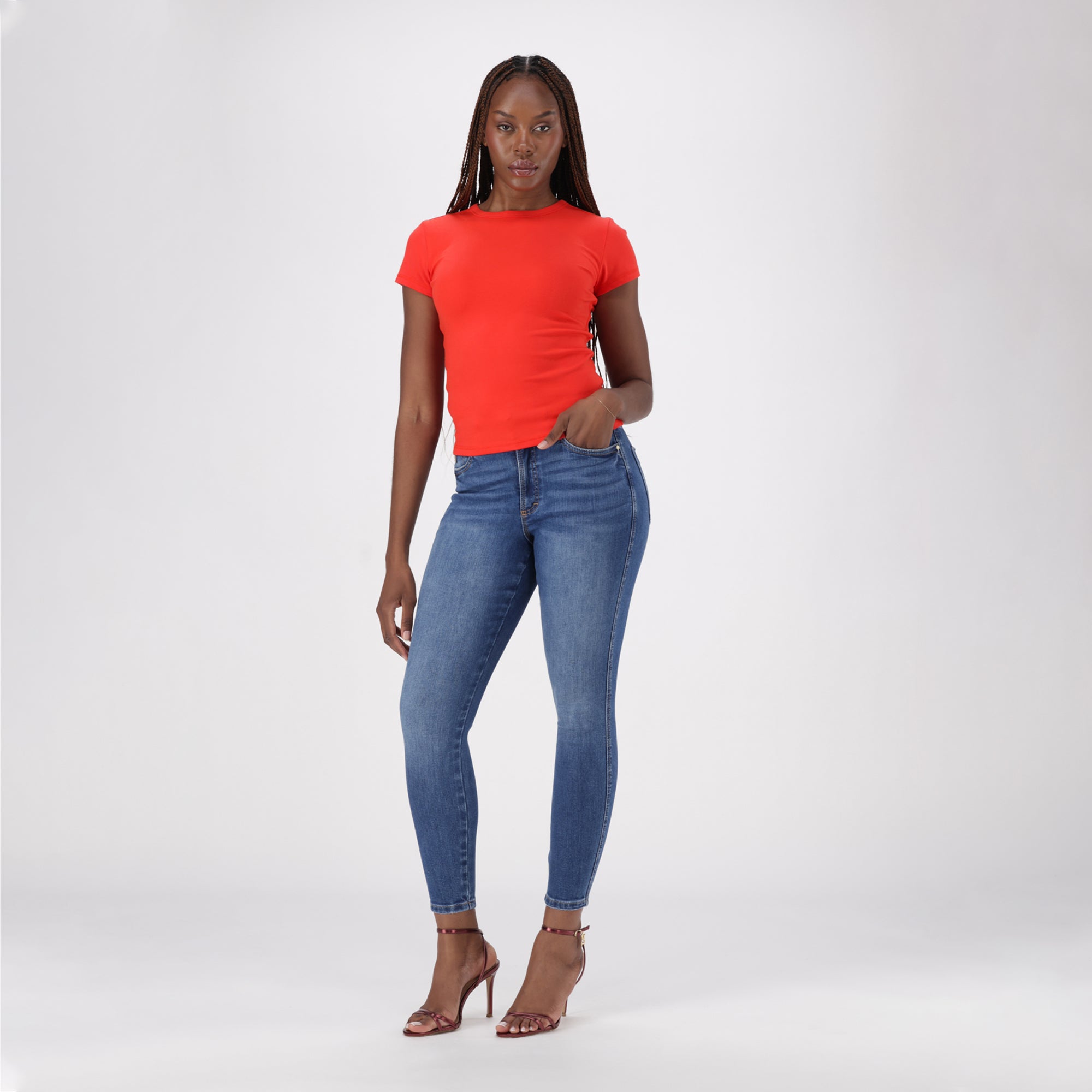 KAI RED SHORT SLEEVE TOP - view 3