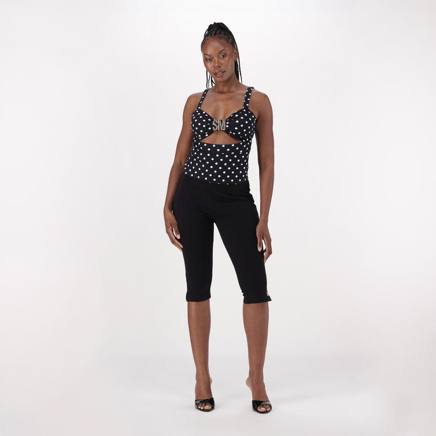 MARIA WHITE/BLACK  STRAPPY TOP WITH SM BUCKLE - view 2
