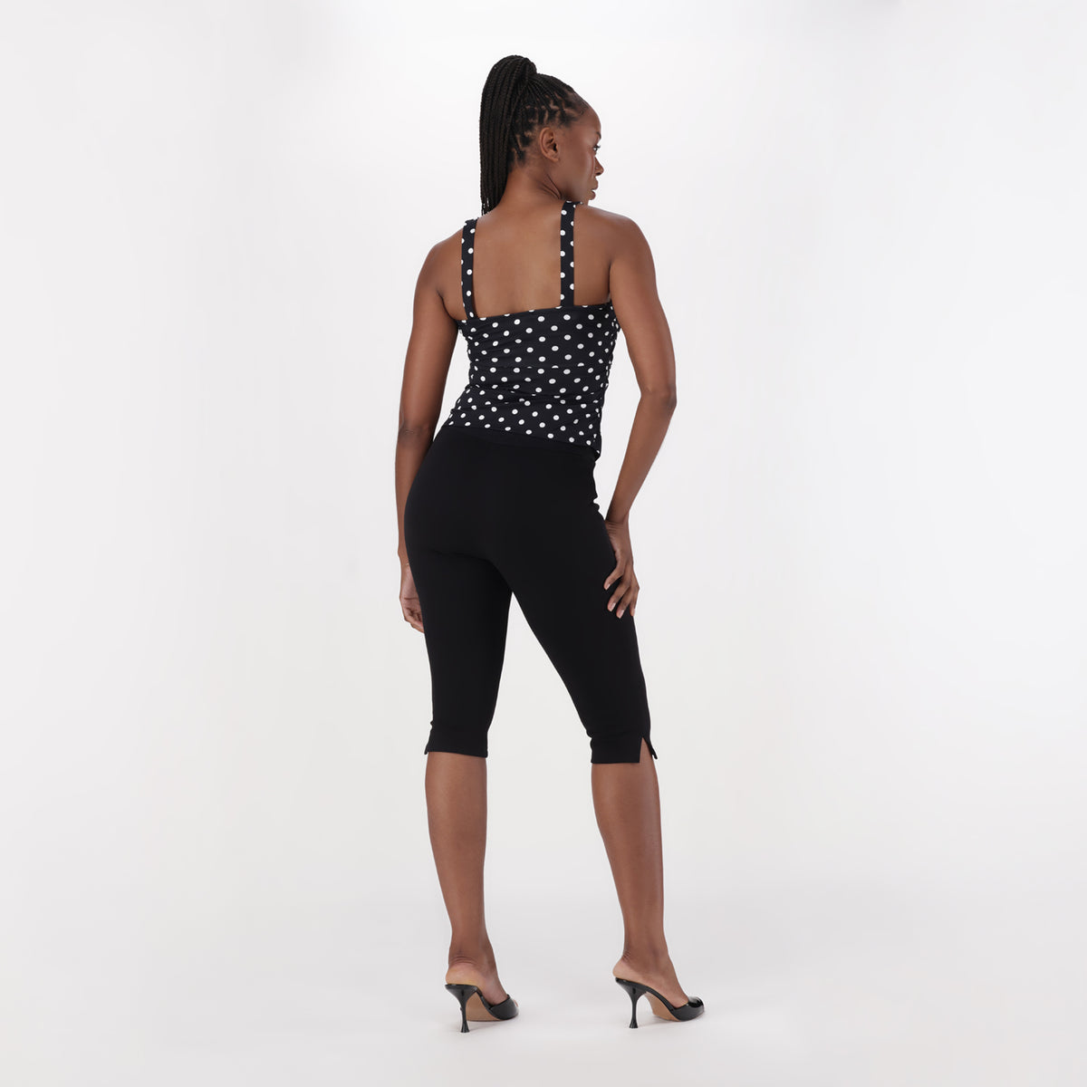 MARIA WHITE/BLACK  STRAPPY TOP WITH SM BUCKLE - view 6