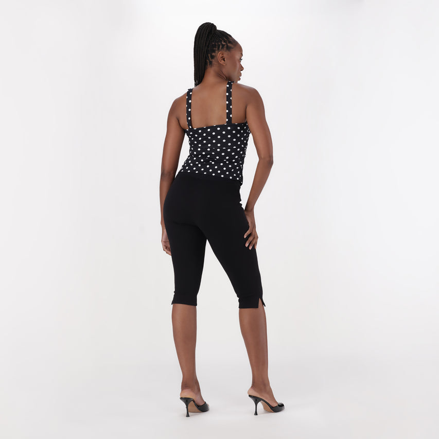 MARIA WHITE/BLACK  STRAPPY TOP WITH SM BUCKLE - view 6