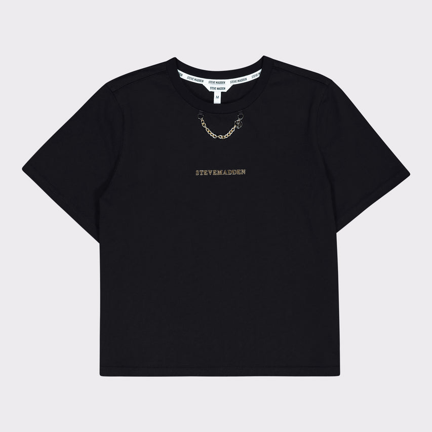 ALLISON BLACK T-SHIRT WITH CHAIN - view 6