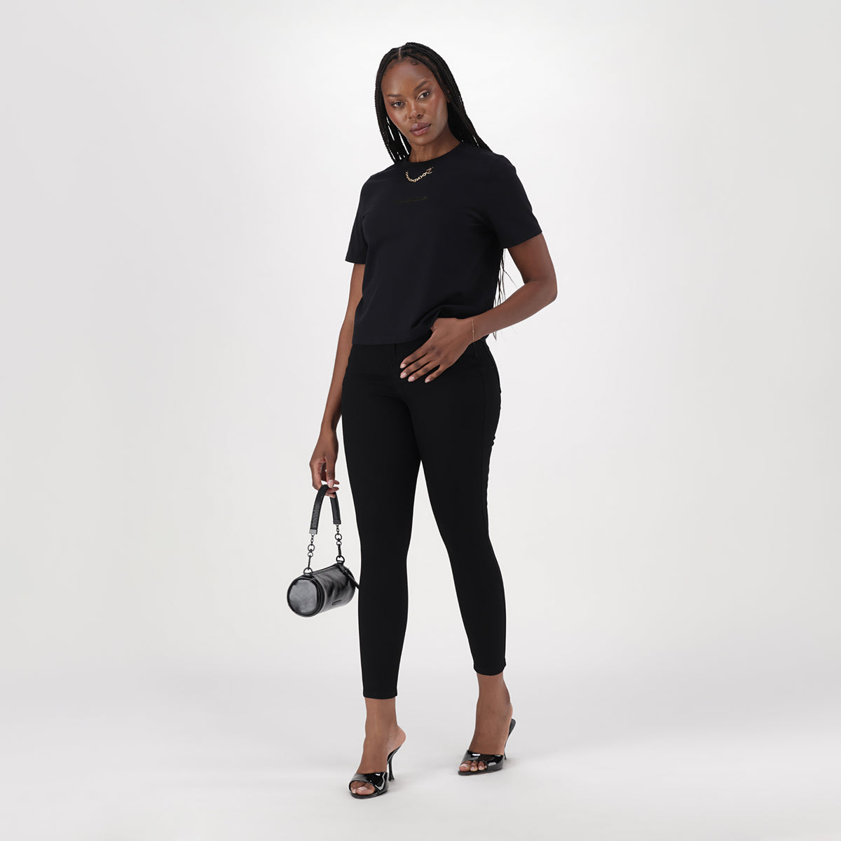 ALLISON BLACK T-SHIRT WITH CHAIN - view 3