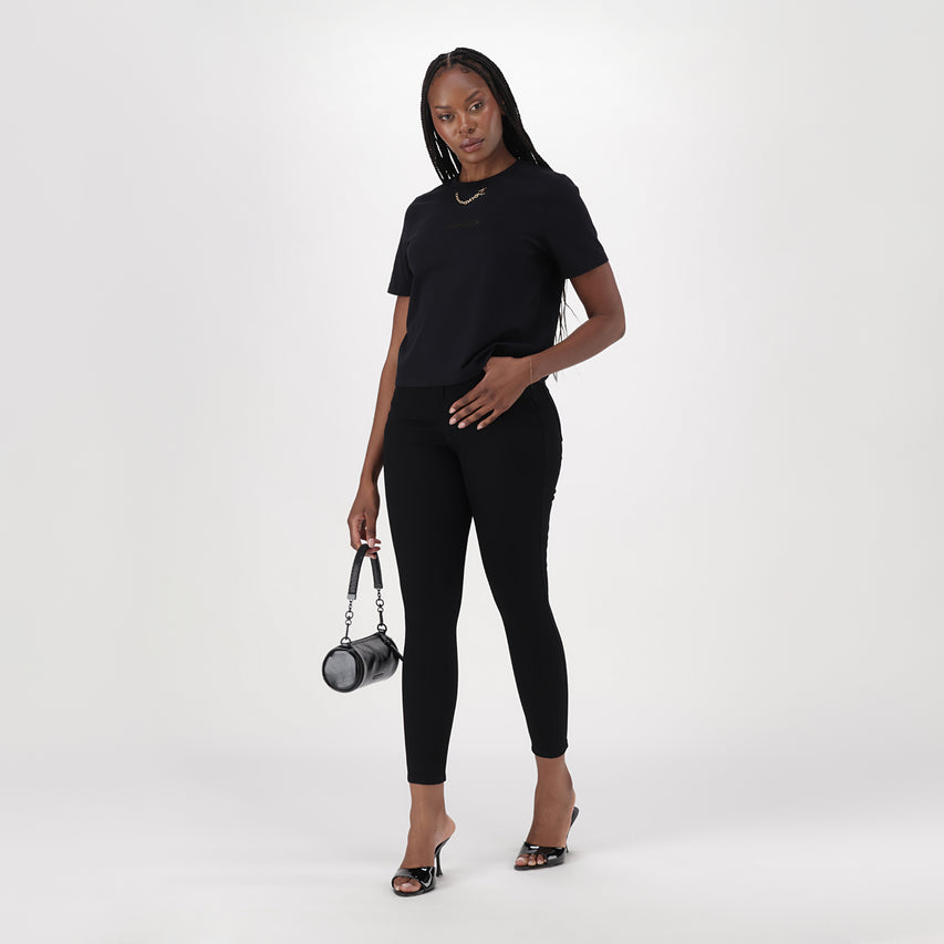 ALLISON BLACK T-SHIRT WITH CHAIN - view 3