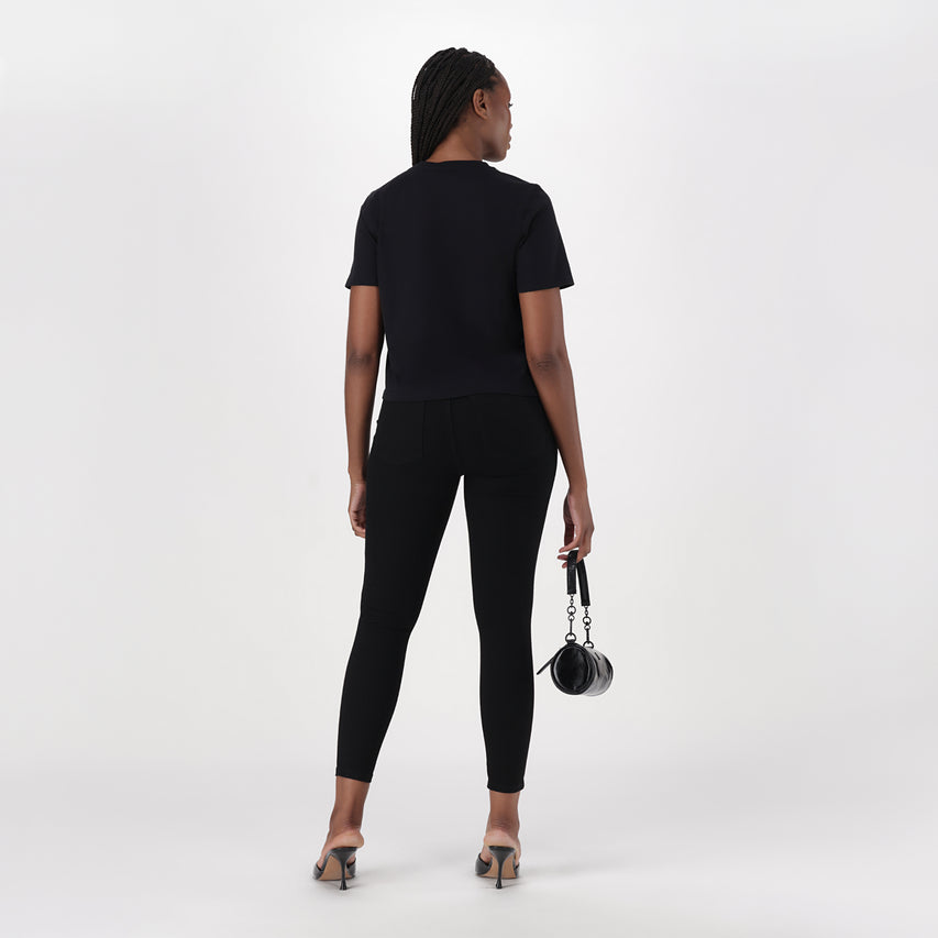 ALLISON BLACK T-SHIRT WITH CHAIN - view 5