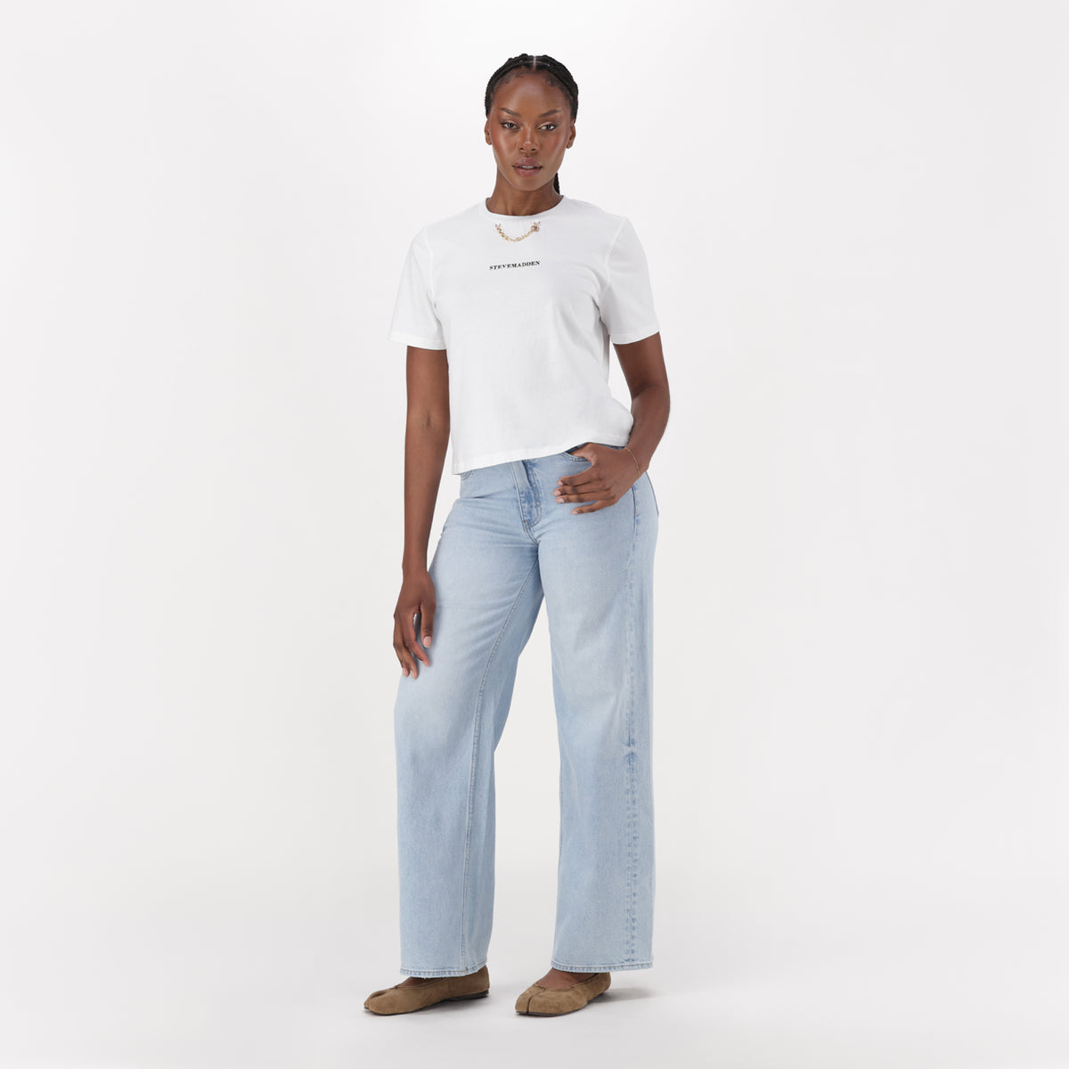 ALLISON WHITE T-SHIRT WITH CHAIN - view 4