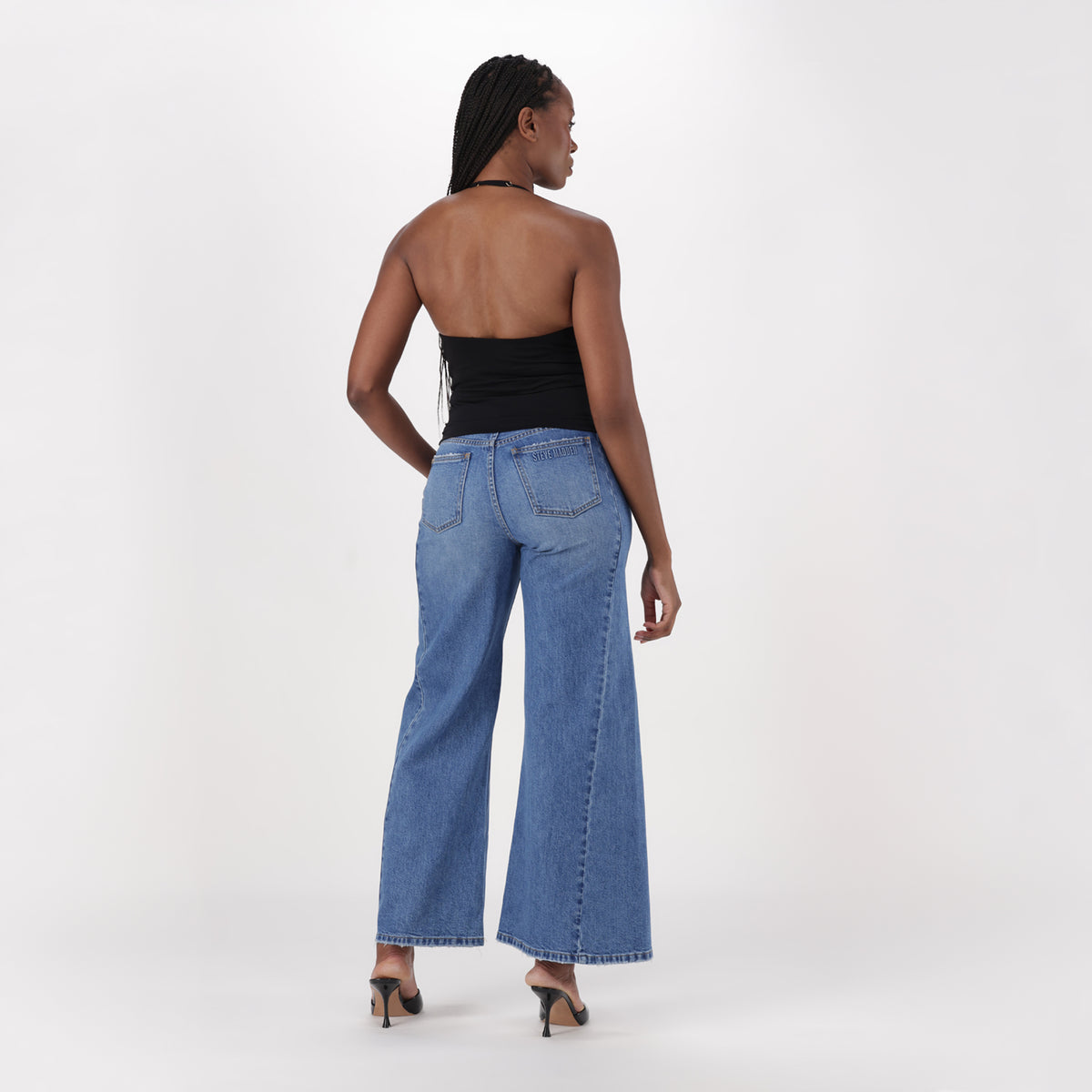 KELSEY BLACK HALTER NECK TOP WITH METAL TRIM - view 4