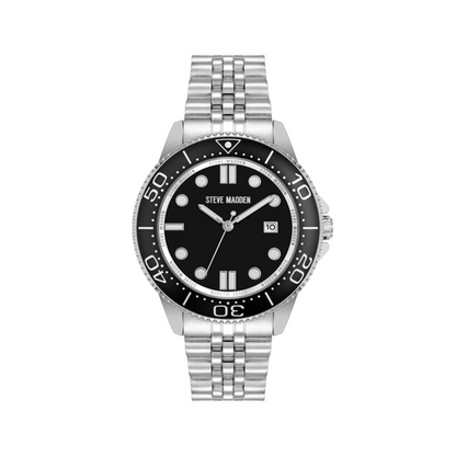 STATEMENT WATCH SILVER BLACK