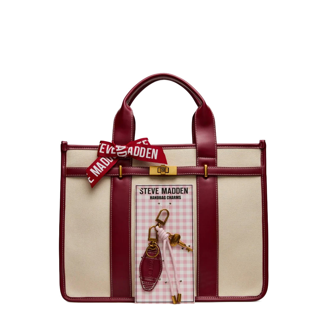 BWEBBER-LRG CANVAS NATURAL/CRANBERRY