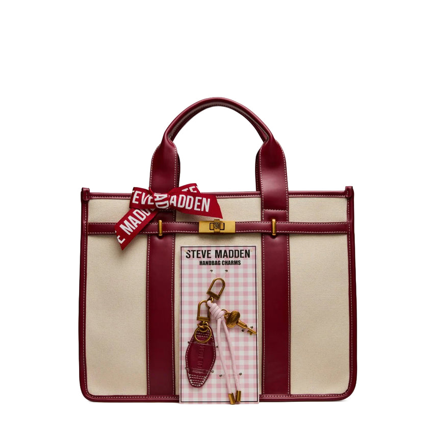 BWEBBER-LRG CANVAS NATURAL/CRANBERRY