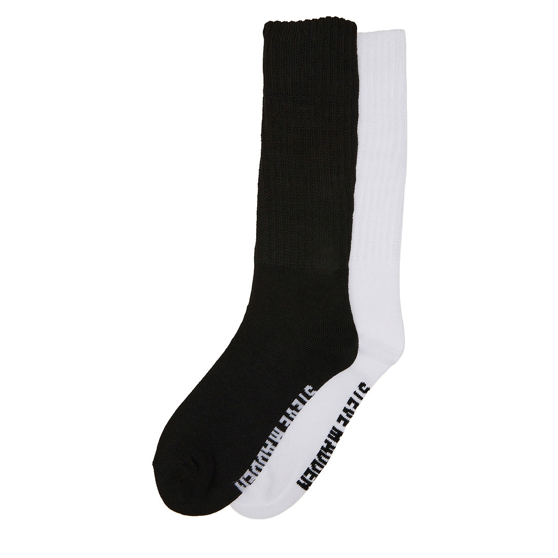 2 PACK RIB SLOUCH SOCK BLACK WHITE