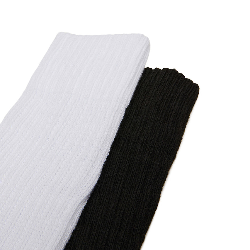2 PACK RIB SLOUCH SOCK BLACK WHITE - view 7