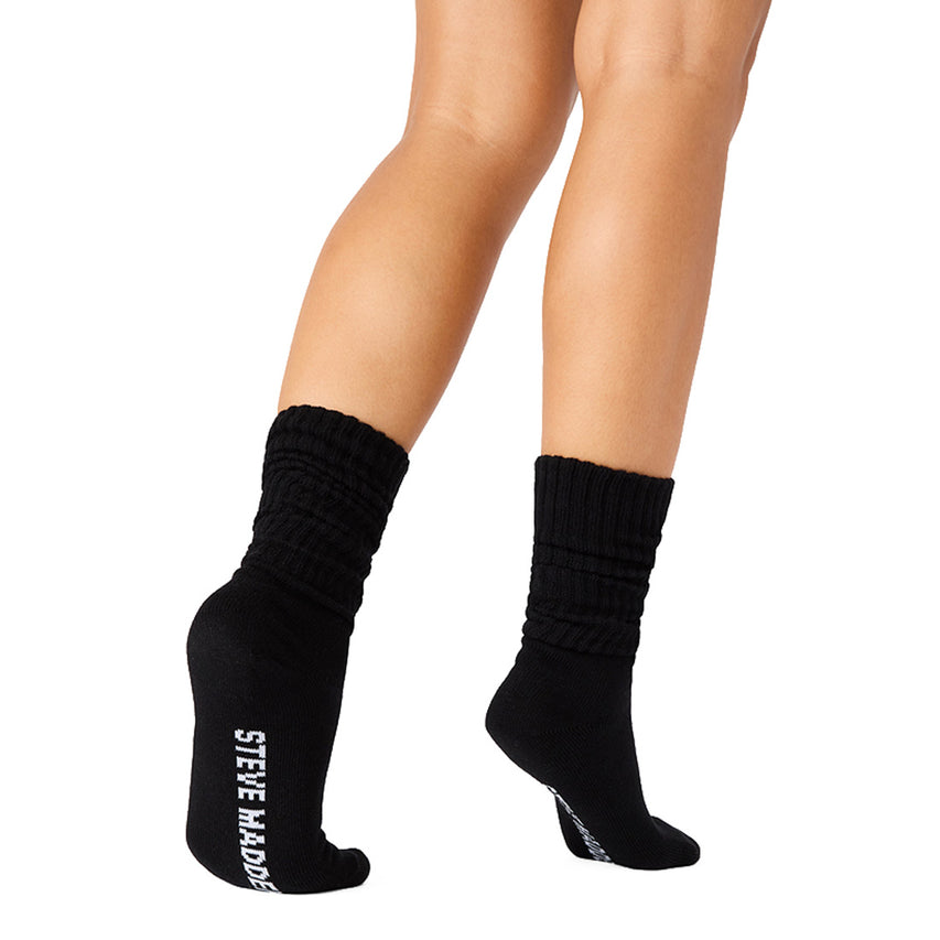 2 PACK RIB SLOUCH SOCK BLACK WHITE - view 2