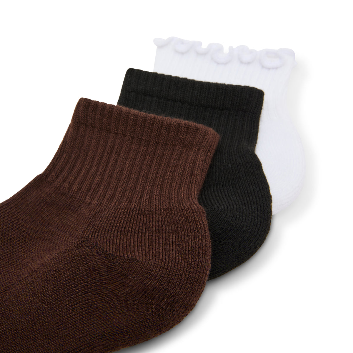 6 PACK SOLID LETTUCE EDGE QUARTER SOCK BURGUNDY MULTI - view 4