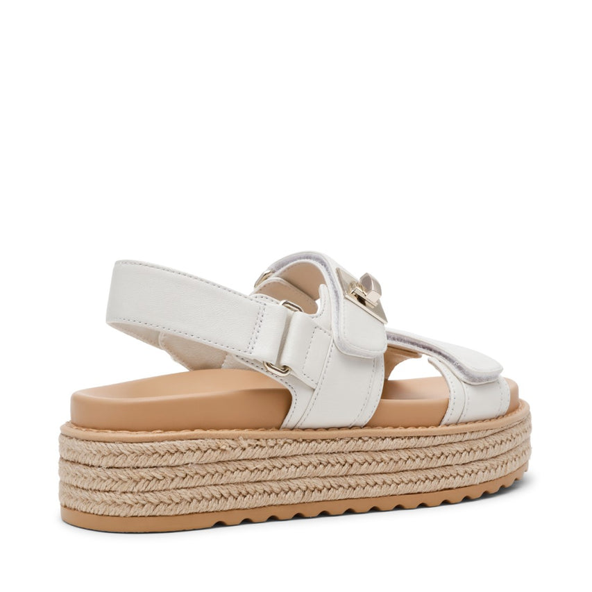 BIGMONA WHITE LEATHER RAFFIA