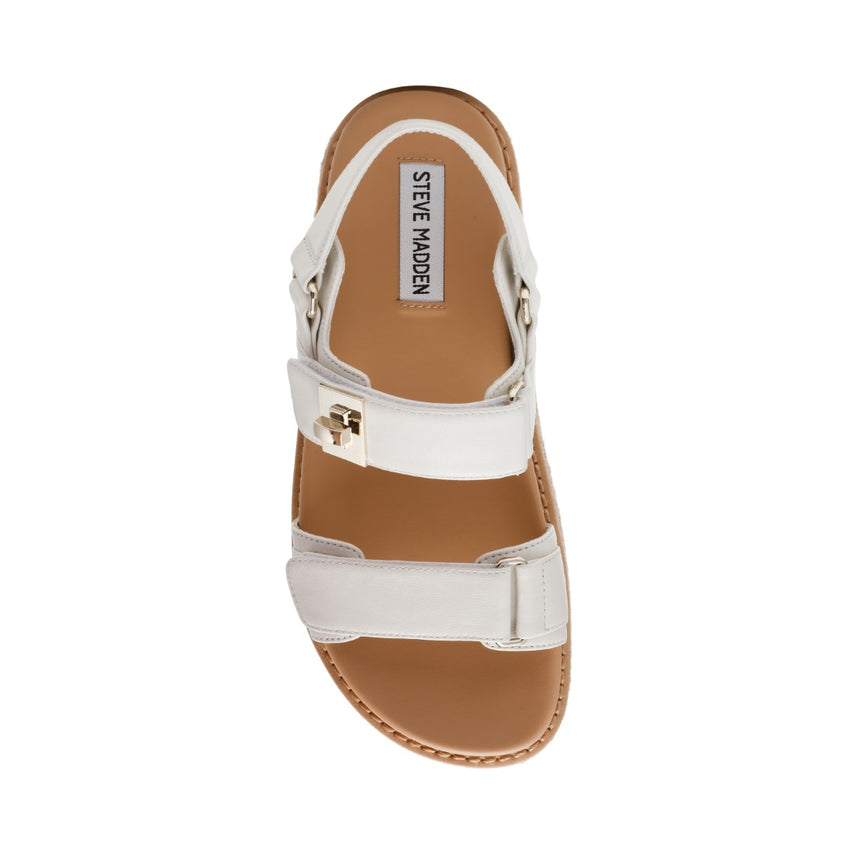 BIGMONA WHITE LEATHER RAFFIA