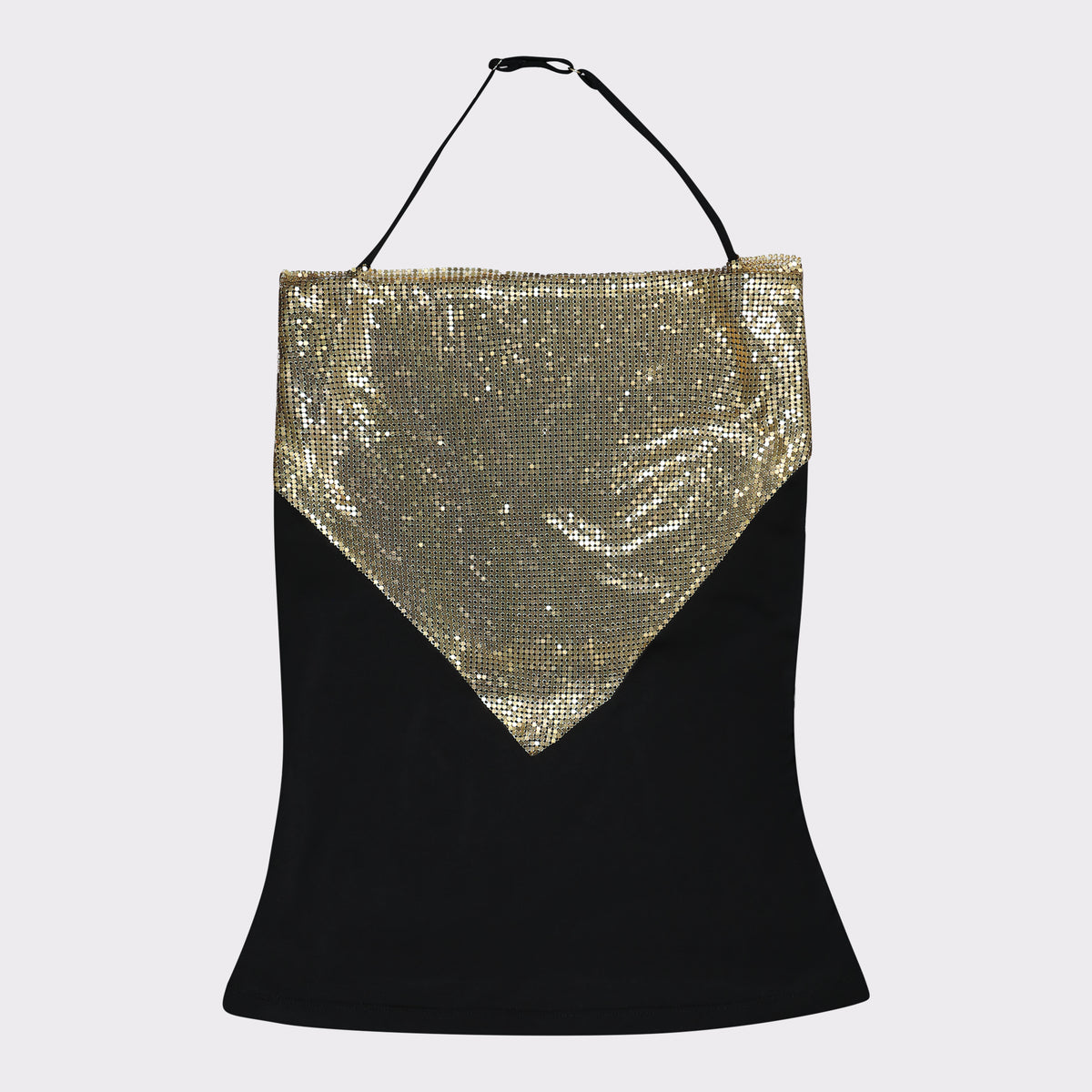 KELSEY BLACK HALTER NECK TOP WITH METAL TRIM - view 5