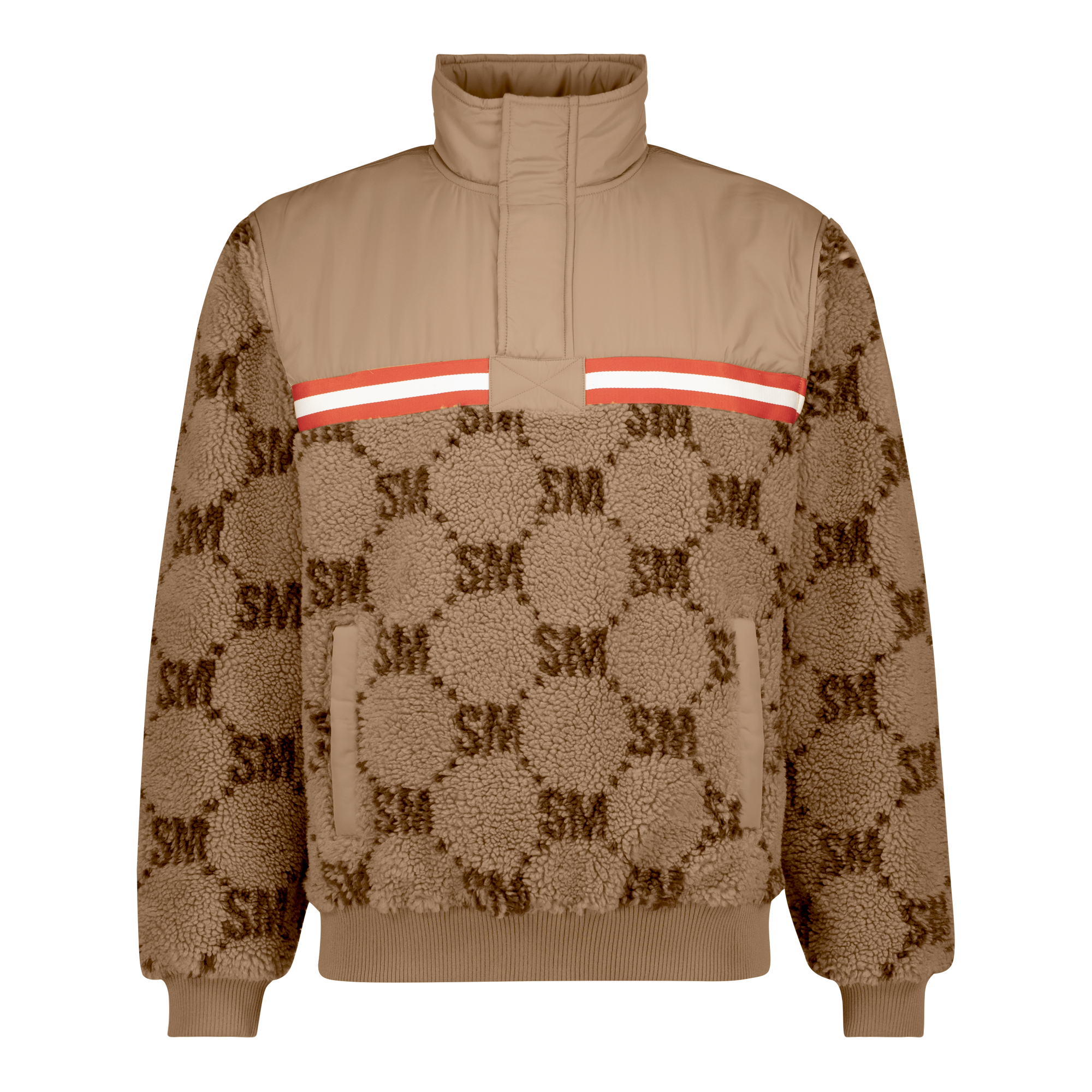 JESSE CAMEL TEDDY FLEECE COLLARED SWEAT