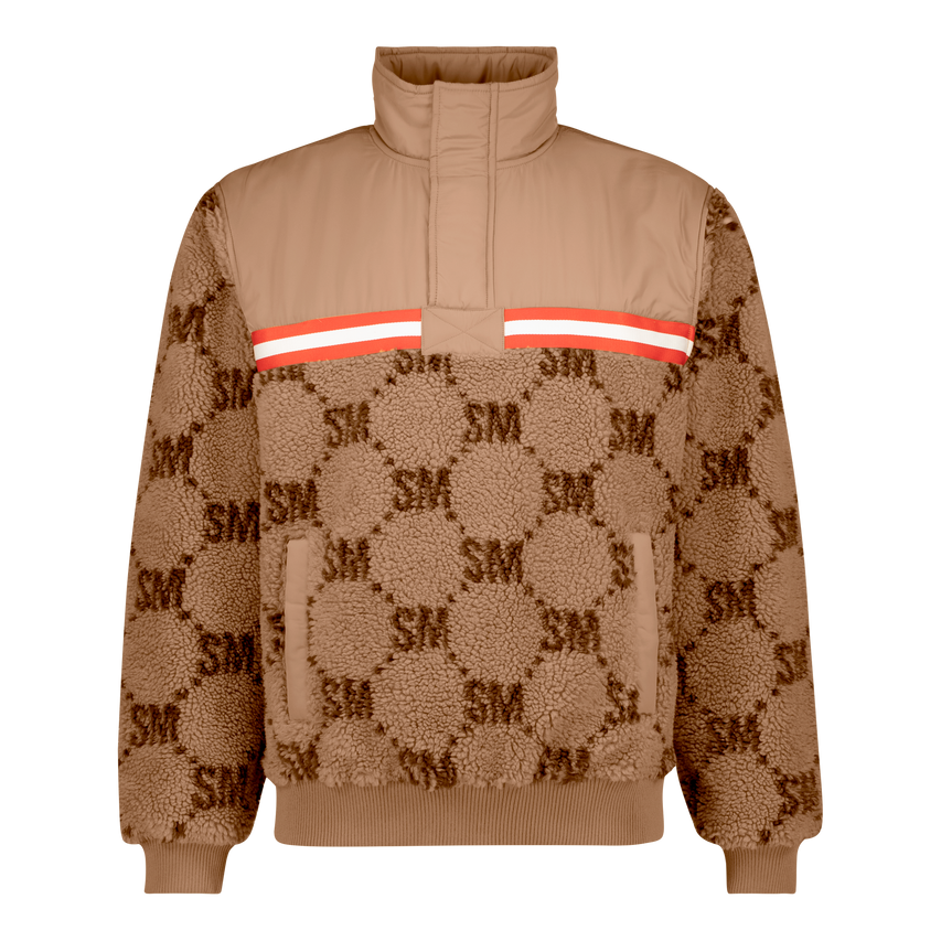 JESSE CAMEL TEDDY FLEECE COLLARED SWEAT