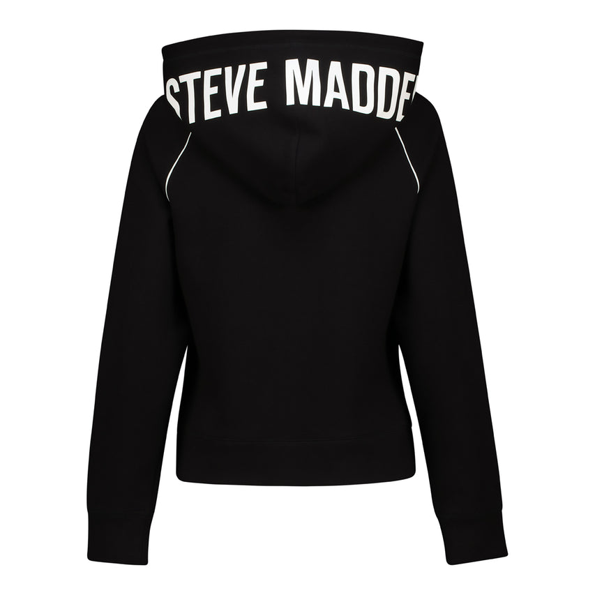 SASHA BLACK HOODED SWEAT TOP