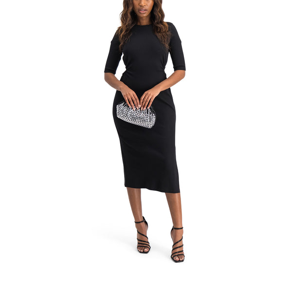 EVELYN LADIES KNITTED DRESS BLACK