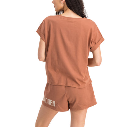 CALI LADIES KNITTED T-SHIRT RUST