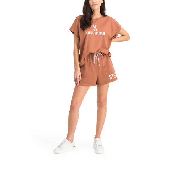 CALI LADIES KNITTED T-SHIRT RUST