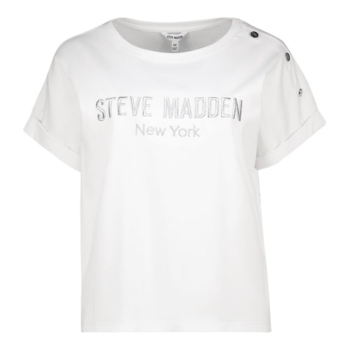 BLAIRE WHITE SM LOGO TEE WITH POPPERS IMAGE