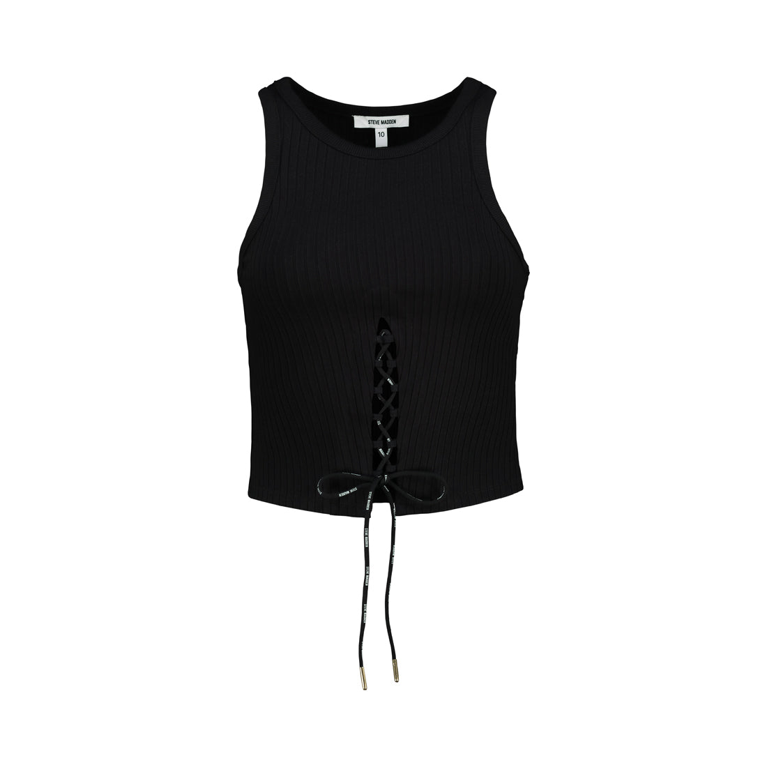 VICTORIA BLACK LACE UP TANK – Steve Madden South Africa